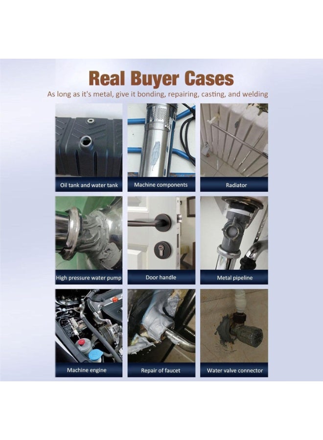 ترتيل غراء إيبوكسي لإصلاح المعادن AB من تيرتيل، ٥٠ غرام - لاصق قوي للحام البارد للحديد والفولاذ والألومنيوم والنحاس والبلاستيك والبولي فينيل كلوريد، مثالي لإصلاح السيارات والأنابيب والأسطح - Image 5
